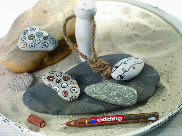 edding 780 Glanzlackmarker - silber - 10 Lackmarker - extra-feine Rundspitze 0,8 mm - Lackstift für