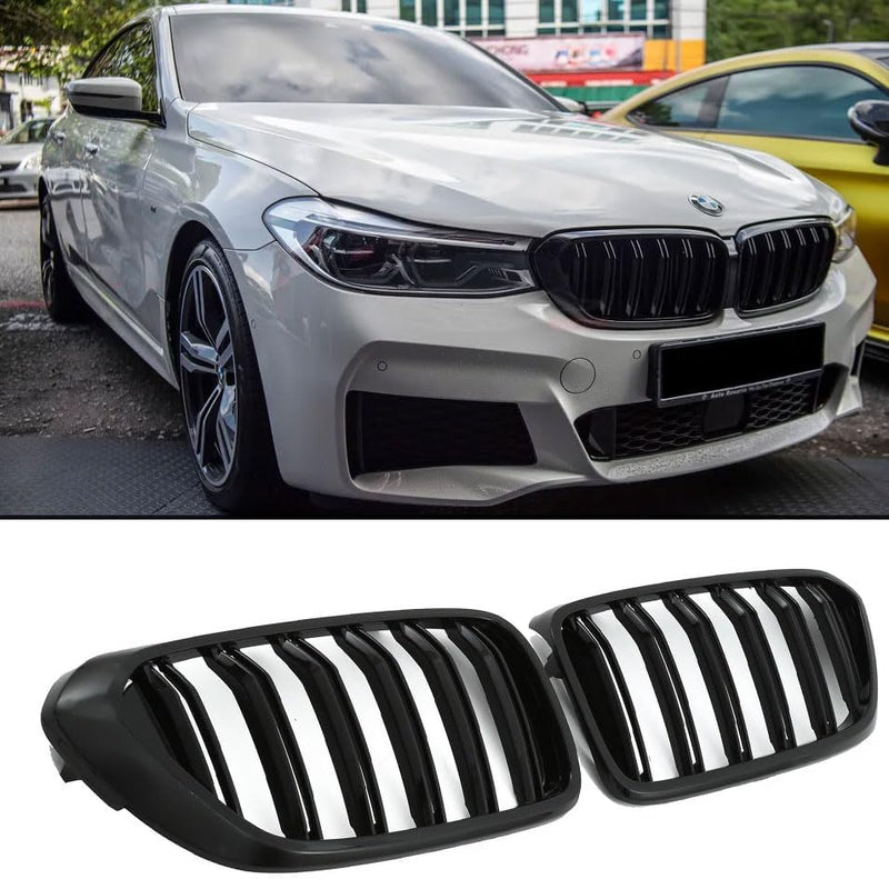 GCP PASST FÜR 6ER G32 GRAND TURISMO SPORT KÜHLERGRILL DOPPELSTEG GRILL GLANZ SCHWARZ