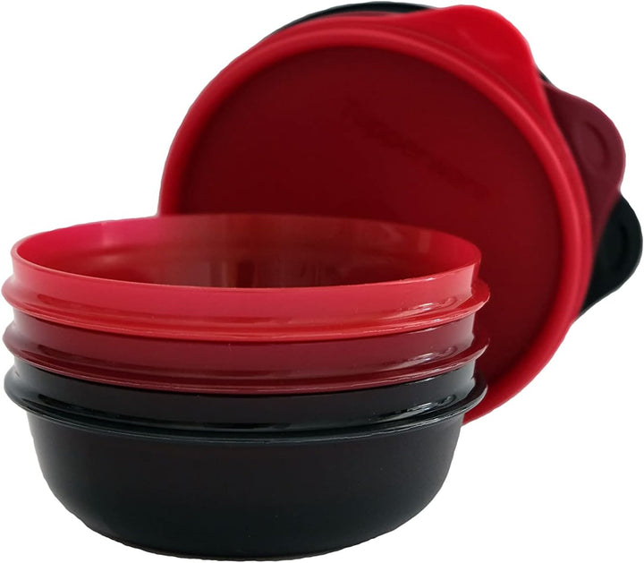 Tupperware Set (3) Kühlschrank Hit-Parade 300 ml schwarz rot dunkelrot kleine Hitparade Mini Panoram