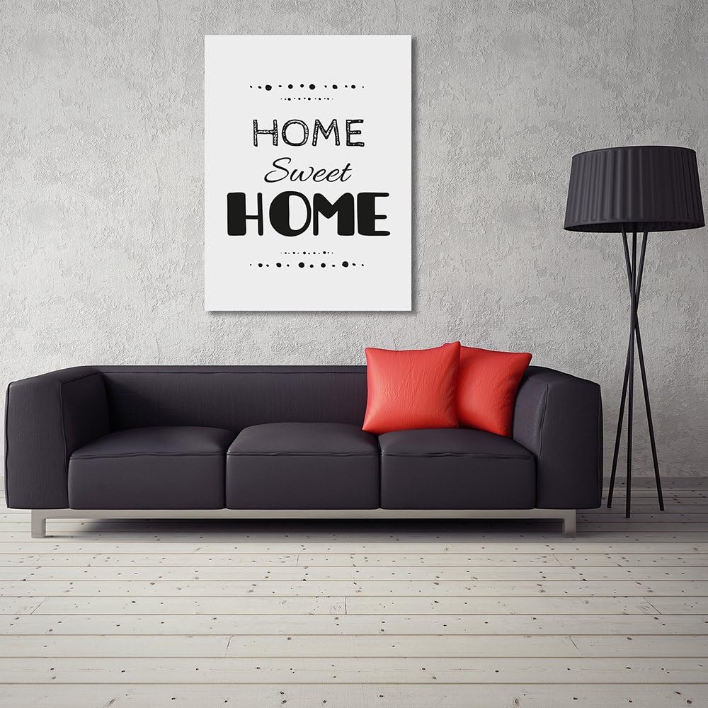 Feeby Frames, Leinwandbild, Bilder, Wand Bild, Wandbilder, Kunstdruck 60x80cm, HOME SWEET HOME, BESC