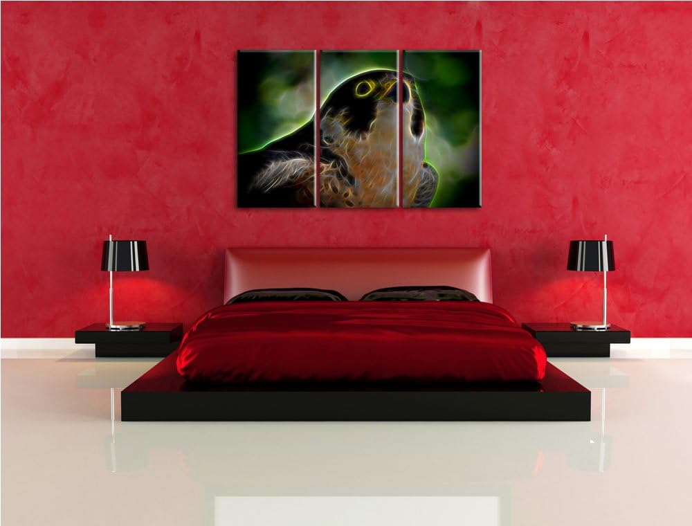 Dark schöner grauer Adler NewArt 3-Teiler Leinwandbild 120x80 Bild auf Leinwand, XXL riesige Bilder