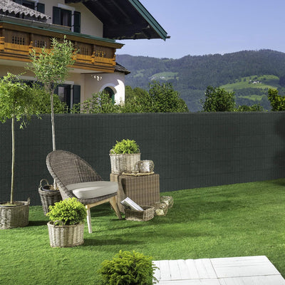 Windhager Zaunblende Sichtschutz Windschutz für Garten, Balkon und Sportplatz; Dunkelgrün, inkl. 12