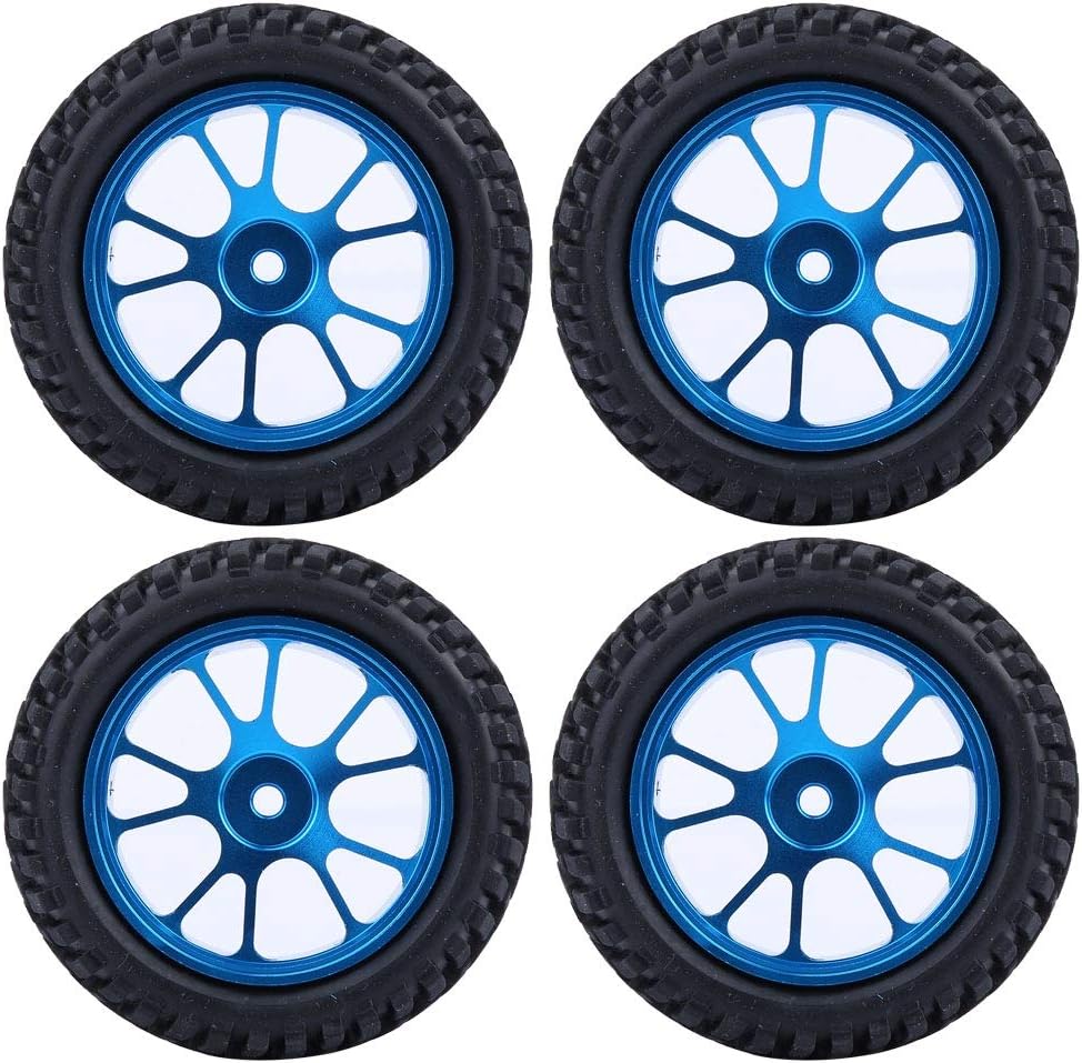 Drfeify RC-Autoreifen, 75-mm-Rallye-Reifen-Ersatzteil aus blauem Aluminium, kompatibel mit WL 1/18 A