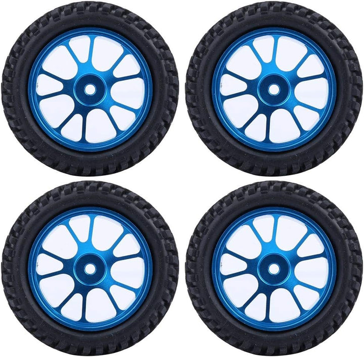 Drfeify RC-Autoreifen, 75-mm-Rallye-Reifen-Ersatzteil aus blauem Aluminium, kompatibel mit WL 1/18 A