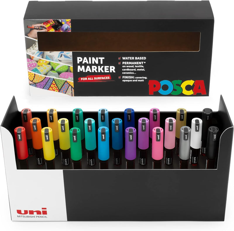 POSCA - PC-1MR – Lackstift – 0,7 mm – Schreibtischset mit 23 Farben
