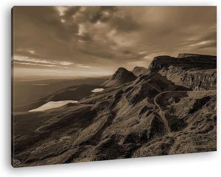deyoli himmlische Landschaft in Schottland Format: 80x60 Effekt: Sepia als Leinwand, Motiv fertig ge