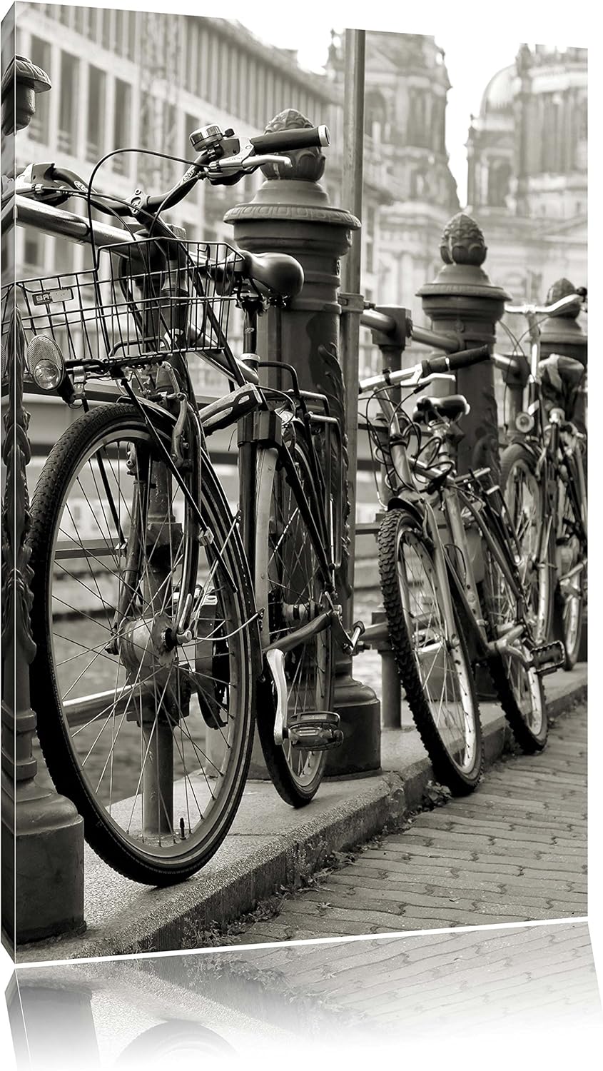 Pixxprint Fahrrad Bahnhof BMX Bahnschiene als Leinwandbild/Grösse: 100x70 / Wandbild/Kunstdruck/fert