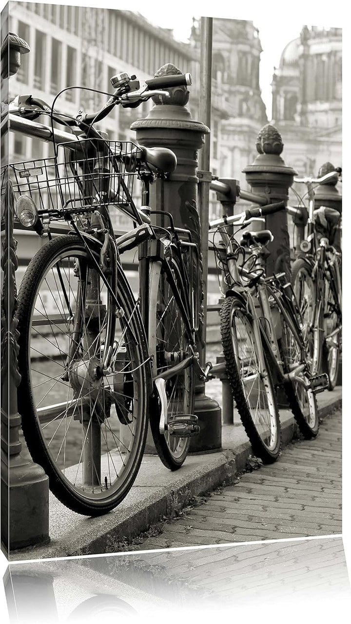 Pixxprint Fahrrad Bahnhof BMX Bahnschiene als Leinwandbild/Grösse: 100x70 / Wandbild/Kunstdruck/fert
