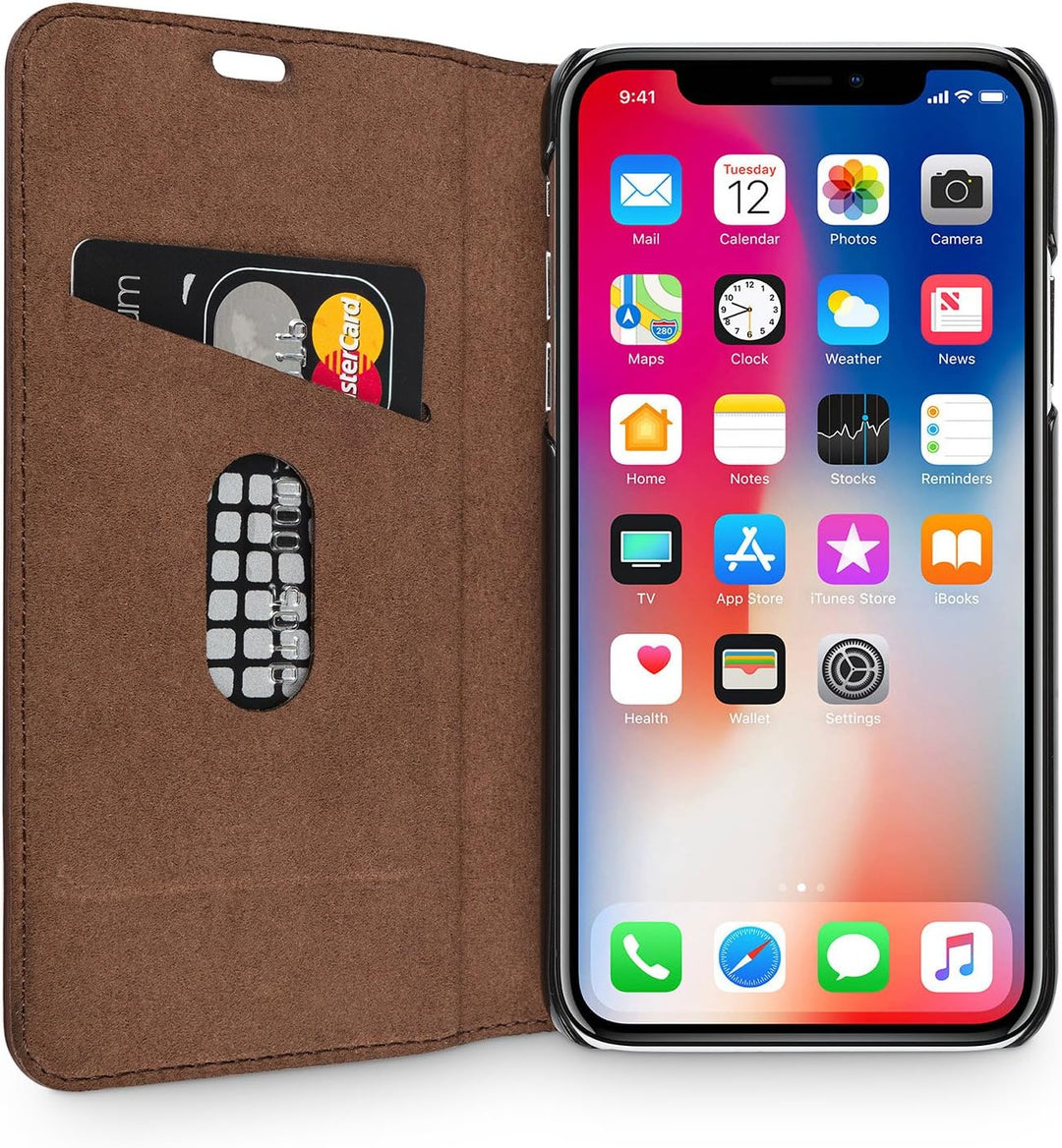 WIIUKA Echt Ledertasche - TRAVEL Nature - für Apple iPhone XS MAX - DEUTSCHES Leder - Braun, kabello