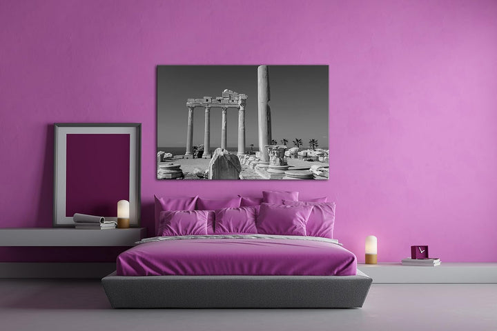deyoli antikes Tempel Bauwerk in Türkei Effekt: Schwarz/Weiss im Format: 60x40 als Leinwandbild, Mot