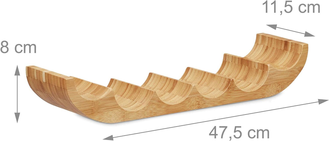 Relaxdays Weinregal aus Bambus, für 6 handelsübliche Flaschen, originelles Design, liegend, HBT: ca.