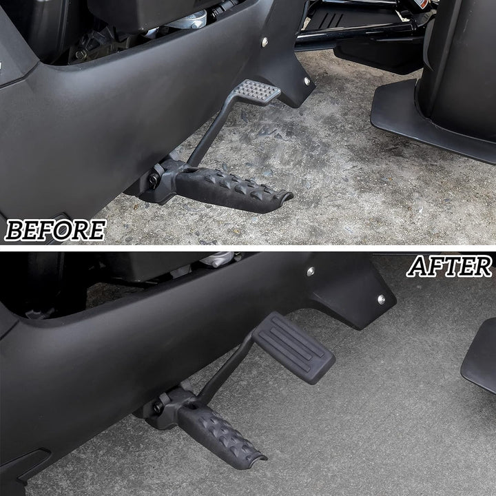 SAUTVS Schwarzes grösseres Bremspedal für Can Am Ryker, verlängerte Bremse Fussstütze Peg Pedal Trit