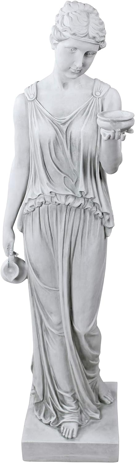 Design Toscano Hebe, die Göttin der Jugend griechische Gartenstatue, Polyresin, antikes steingrau, g
