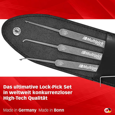 MULTIPICK ELITE 9 Profi Dietrich Set - [9 Teile | 0,6 mm] Made in Germany - Lockpick Tool, Schlösser