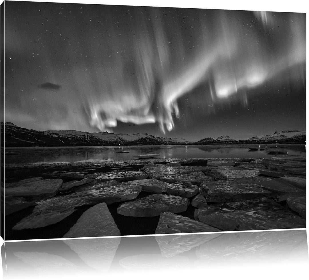 Pixxprint Polarlicht am Himmel als Leinwandbild/Grösse: 100x70 / Wandbild/Kunstdruck/fertig bespannt