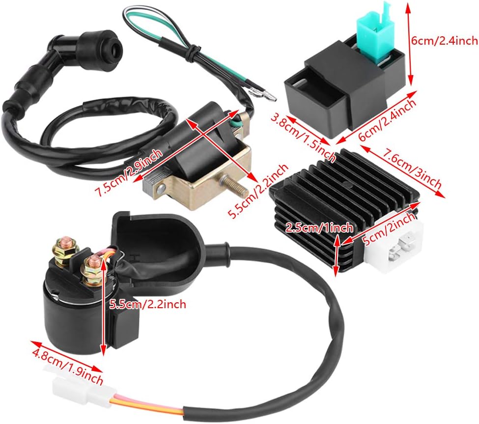 Qiilu Zündspule CDI Box Regler Gleichrichter 4-stück Zündungen kit für 110CC 125CC 140CC Trail Bike