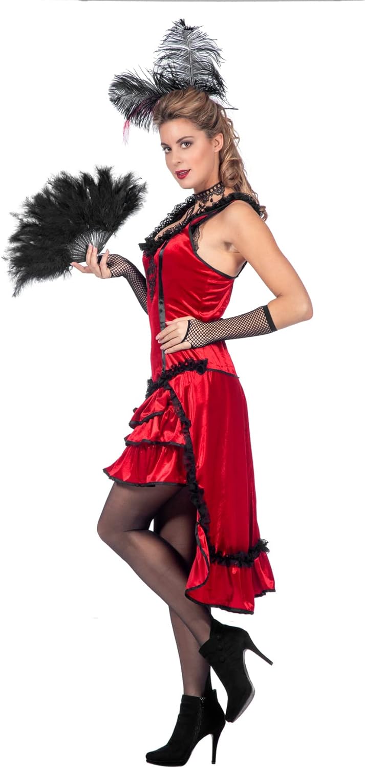 Wilbers & Wilbers - Damen Western - Burlesque Saloon Kleid - einteilig in rot - Saloongirl - Karneva