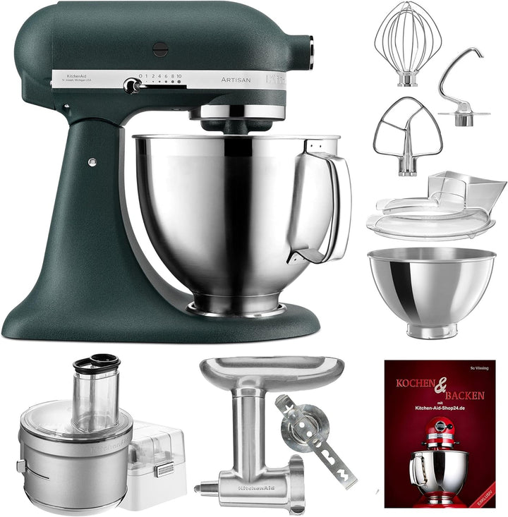 KitchenAid Küchenmaschine Artisan - P24 Food Processor Set Spezial 185er (M) - 5KSM185PSEPP inkl. Fo