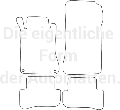 moto-MOLTICO Fussmatten Auto Velours Autoteppiche Schwarz Automatten Set 4-teilig passend für Merced