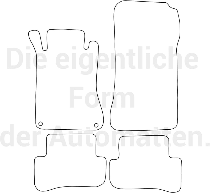 moto-MOLTICO Fussmatten Auto Velours Autoteppiche Schwarz Automatten Set 4-teilig passend für Merced