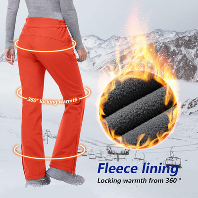 33,000ft Damen Skihose Outdoorhose Wasserdicht Winddichte Softshellhose Warme Gefütterte Trekkinghos