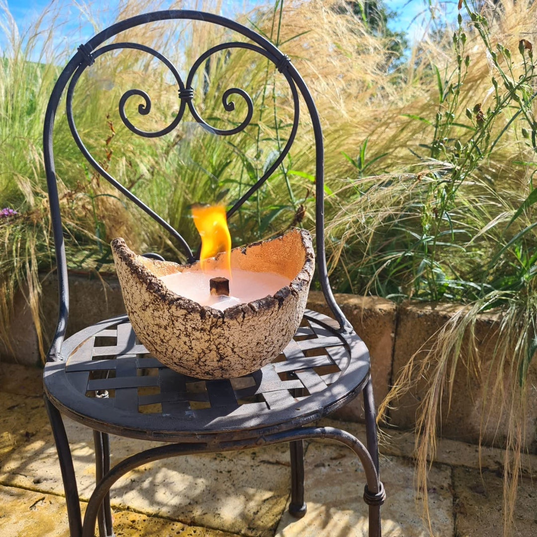 Gartenfeuer mit Dauerdocht | Tischfeuer | Gartenkerze | Handmade | Gartenfackel