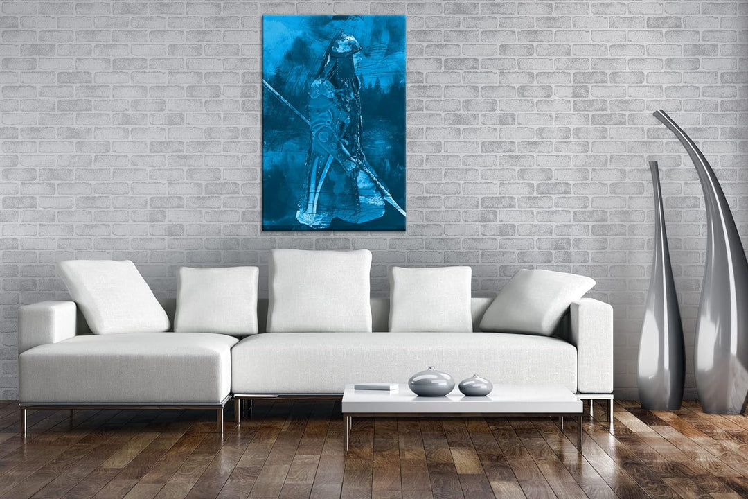 deyoli Illustration historischer Soldat Format: 80x60 Effekt: Monocrome Blau als Leinwandbild, Motiv
