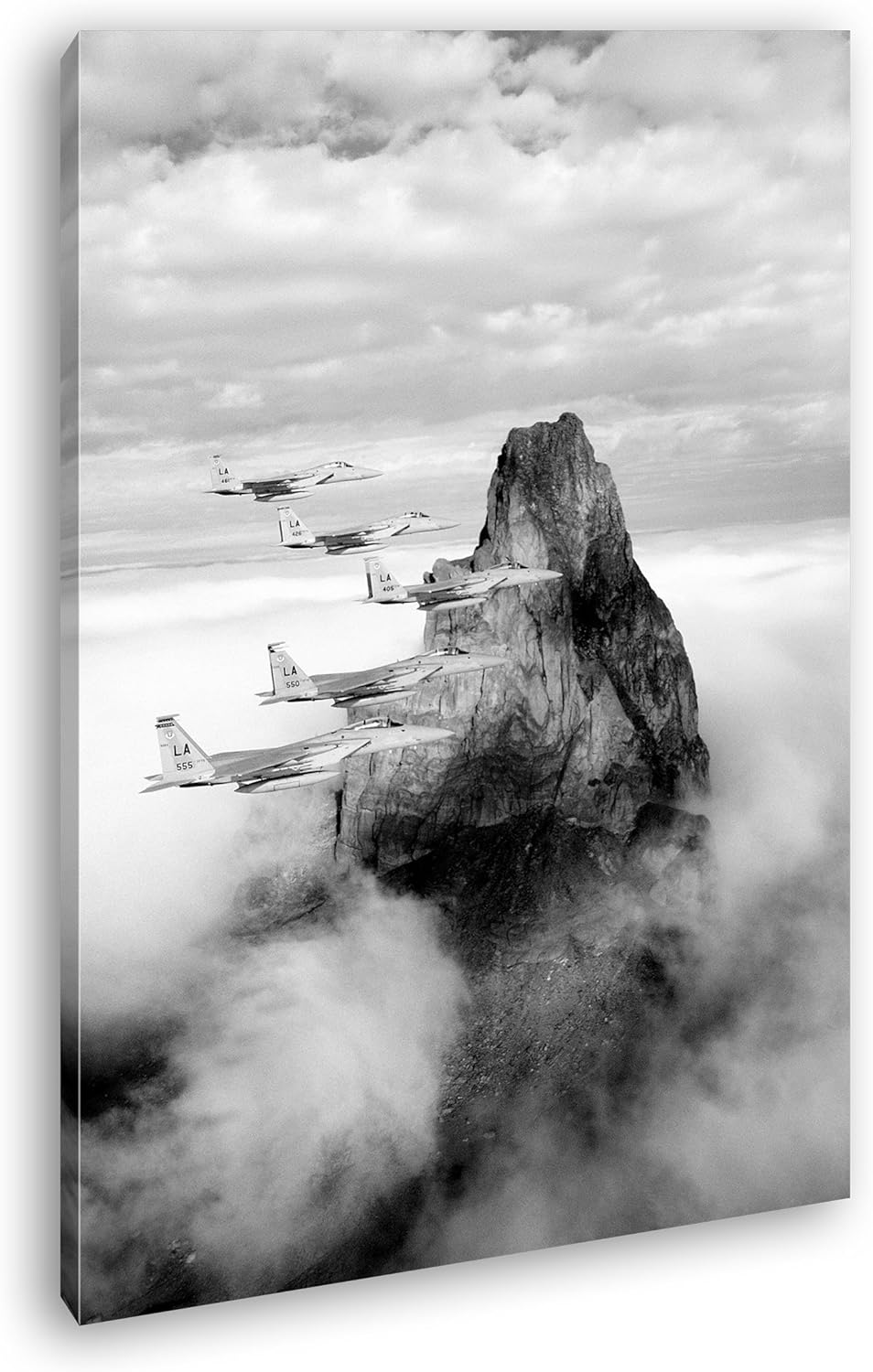 deyoli gewaltige Kampfjets im Einsatz Effekt: Schwarz/Weiss Format: 80x60 als Leinwandbild, Motiv fe