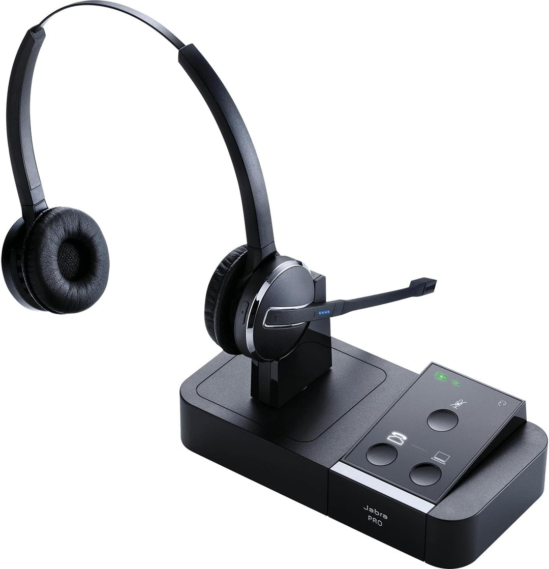 Jabra Pro 9450 Flex Duo Wireless-DECT-Headset für Festnetztelefon und PC-Softphones, flexibler Mikro