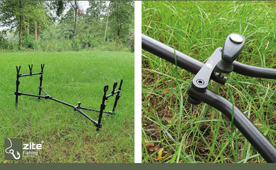 Zite Fishing Rod-Pod Kompakt - Rutenhalter Angelruten Karpfen-Angeln - Ruten-Ständer Kleines Transpo