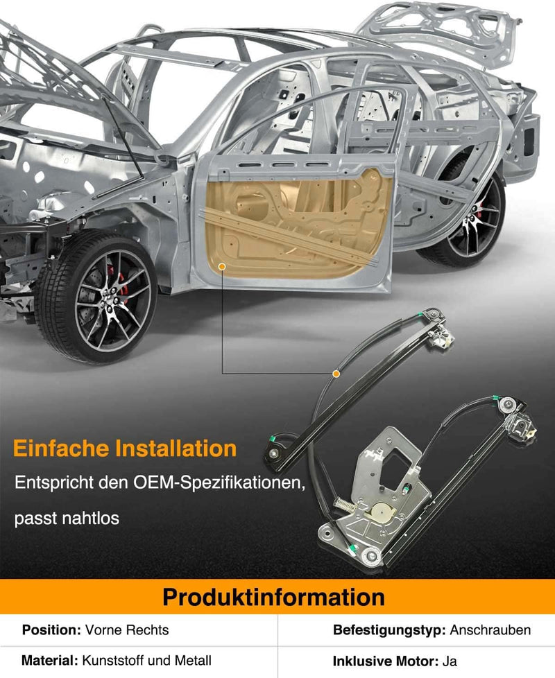 Frankberg Fensterheber Mit Motor Vorne Rechts Kompatibel mit 5er E39 Limousine E39 Kombi 1995-2004 5