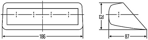 HELLA 2DA 007 428-007 Zusatzbremsleuchte - Matrix - 12V - Anbau/geklebt - innen