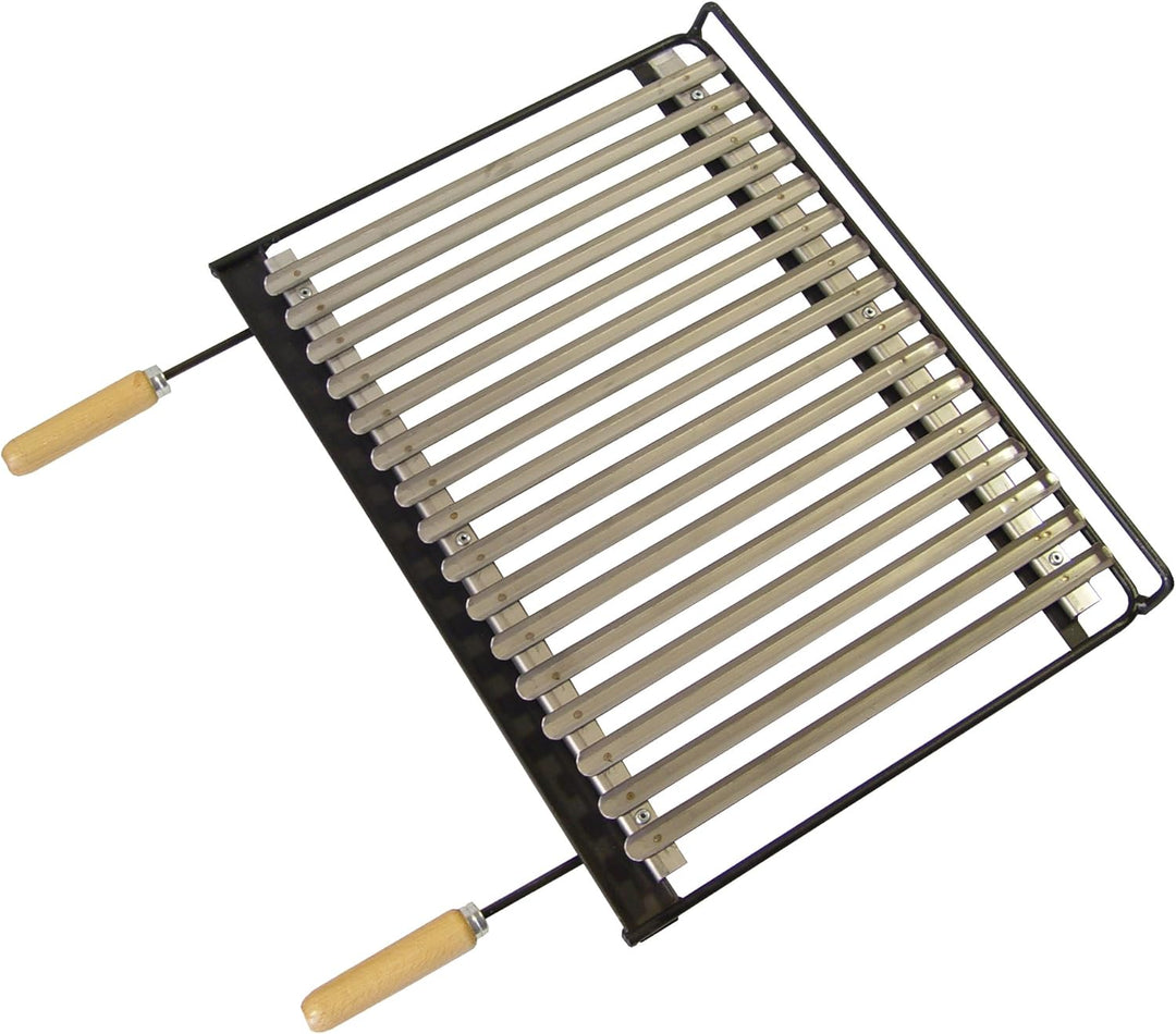 ImEx der Fox 71664 – Edelstahl Grill, 68 x 40 cm, schwarz 68x40x2.5 cm, 68x40x2.5 cm