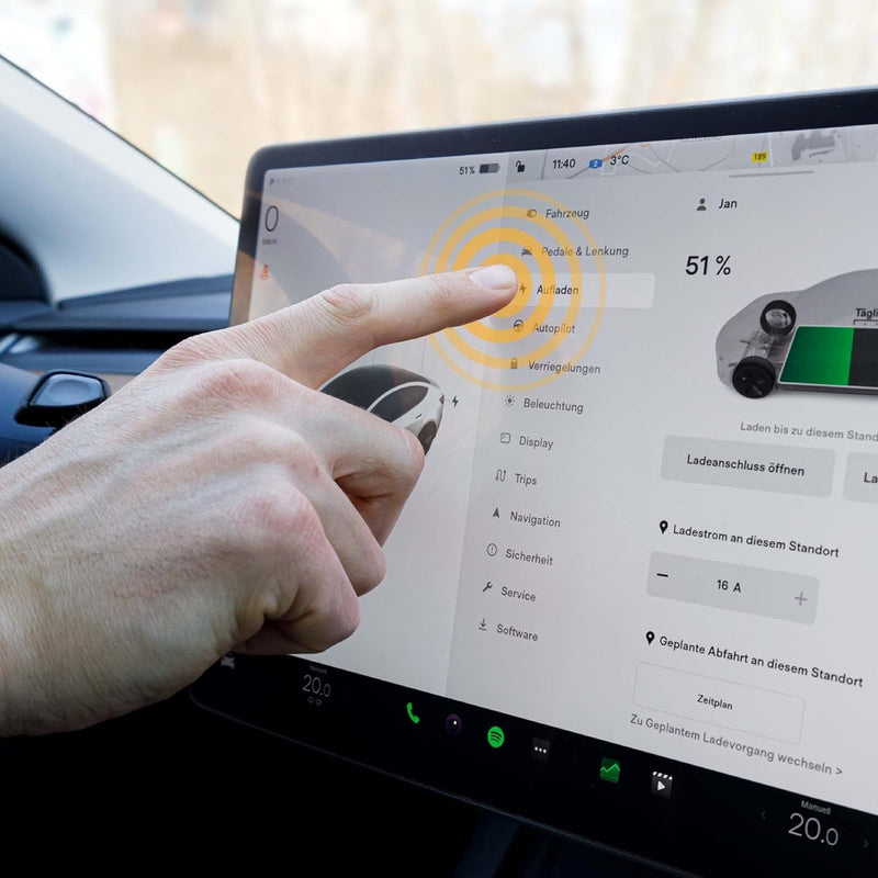 Tesvolution® Displayschutzfolie matt aus gehärtetem Glas für Tesla Model 3 Model Y - Screen Protecto