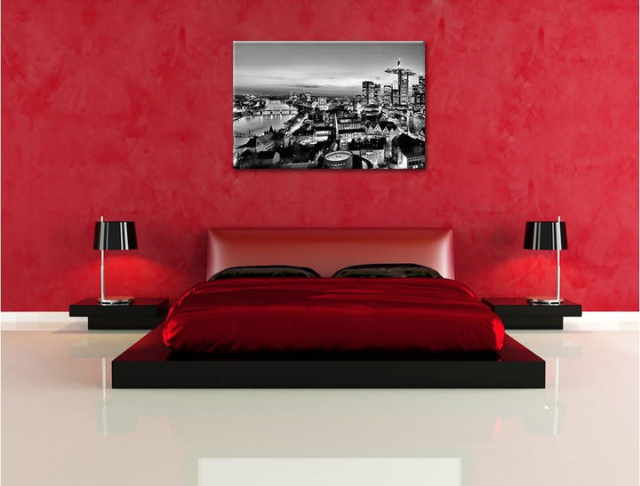 Pixxprint Frankfurt Skyline als Leinwandbild/Grösse: 100x70 / Wandbild/Kunstdruck/fertig bespannt, 1