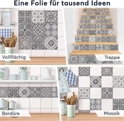 Fliesenmuster Deko-Folie Fliesen - Klebefliesen Mosaikfliesen Stickerfliesen I Fliesen-Folie Sticker