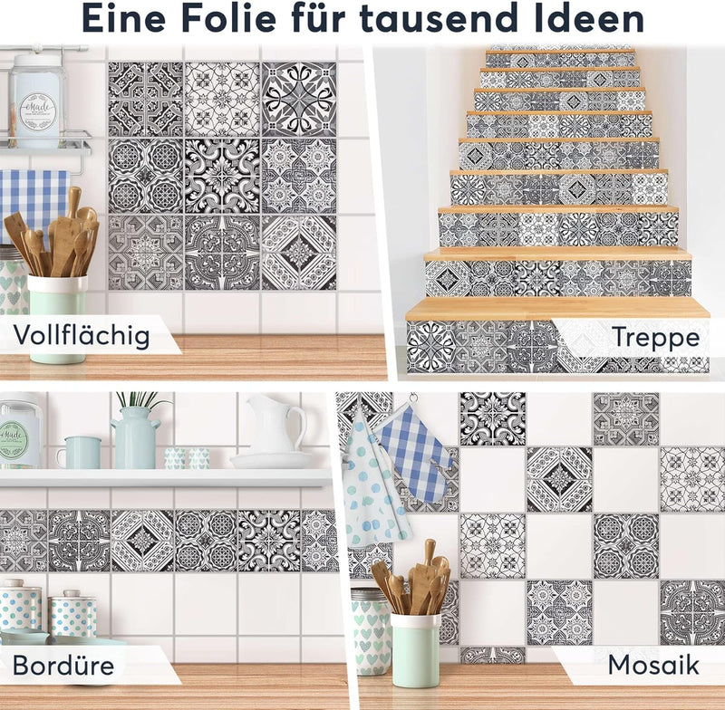 Fliesenmuster Deko-Folie Fliesen - Klebefliesen Mosaikfliesen Stickerfliesen I Fliesen-Folie Sticker