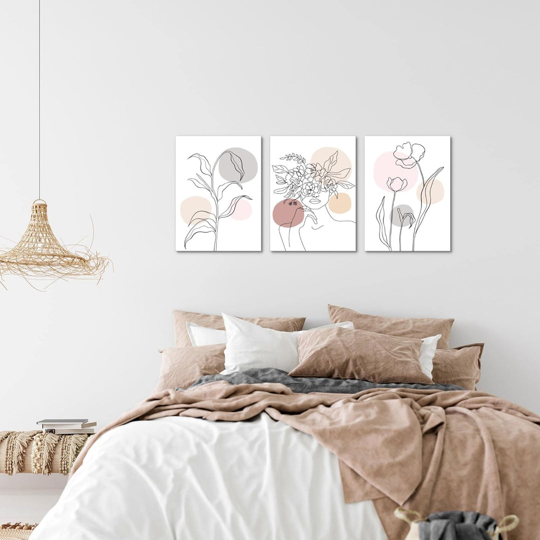 Novart Bilder Set Abstrakt - Kein Extra Rahmen benötigt - Wandbilder für Wohnzimmer Schlafzimmer Flu