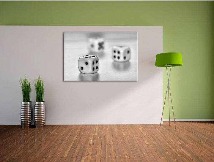 Pixxprint Klassische Würfel als Leinwandbild/Grösse: 100x70 / Wandbild/Kunstdruck/fertig bespannt, 1