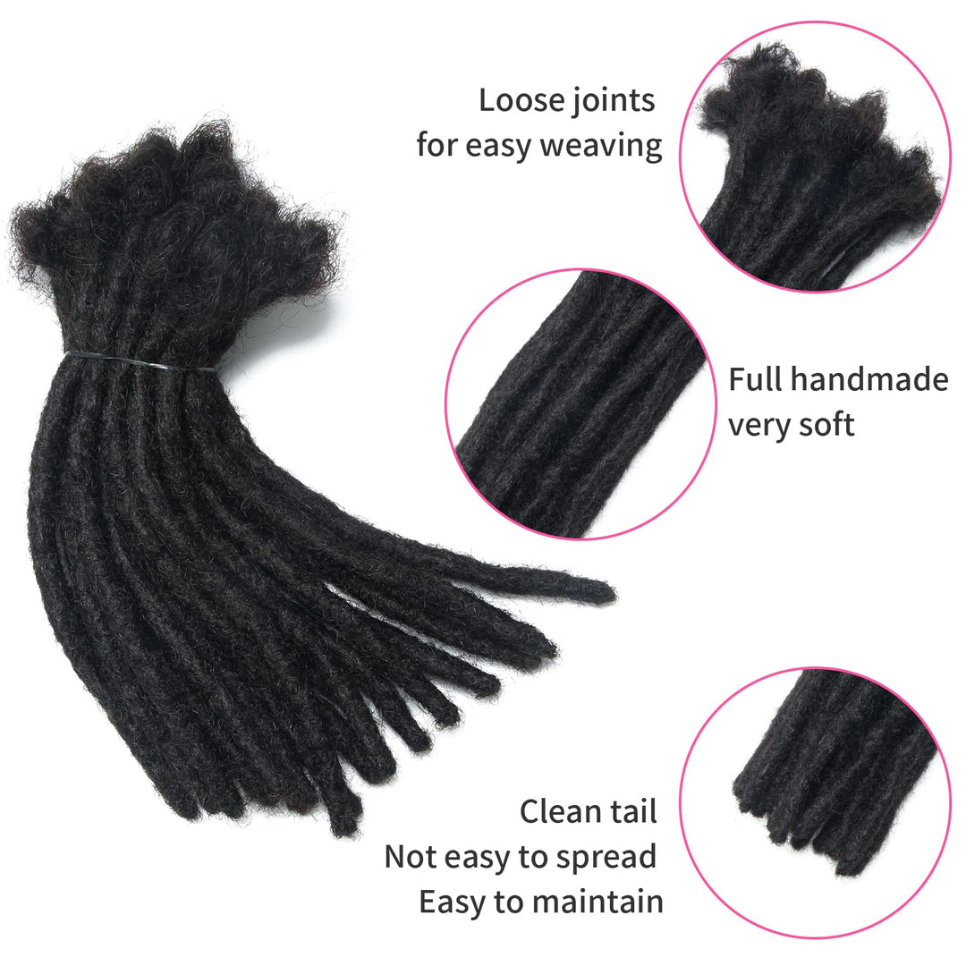 Permanent Echthaar Dreadlock Extensions 20 Stränge Handgemachte Crochet Real Hair Loc Extensions (8