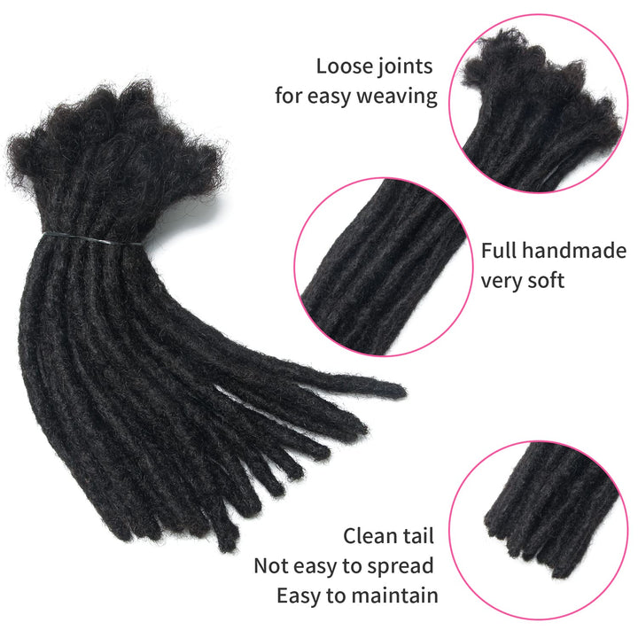 Permanent Echthaar Dreadlock Extensions 20 Stränge Handgemachte Crochet Real Hair Loc Extensions (8