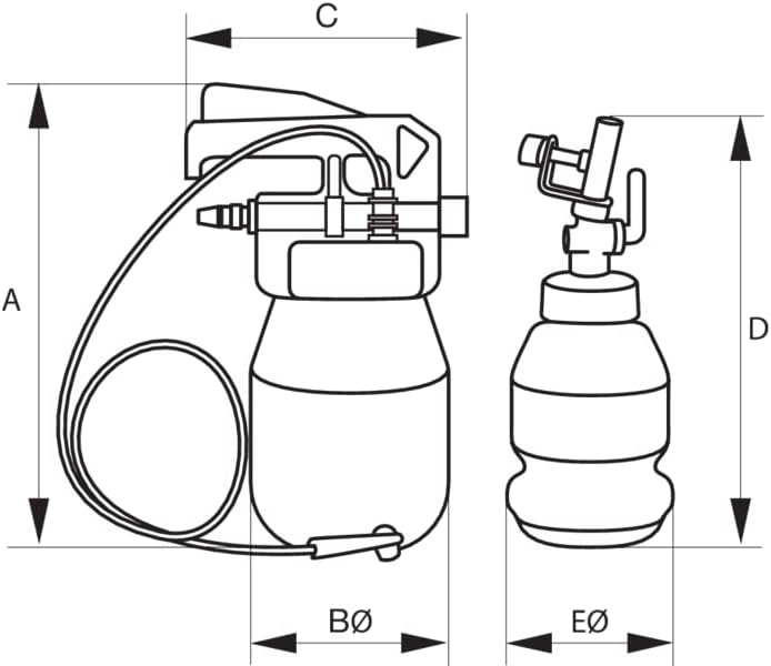 Bahco BBR350 BHBBR350 Bremsenentlüfter 1/4 Zoll 1.5 L mit 0.6 L Nachfüllbehalter