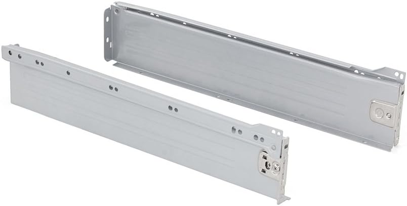 Emuca 3041125 Set aus 10 Schubladen-Kits Metallseiten und Scheibenführungen aus Stahl mit Aluminiumo