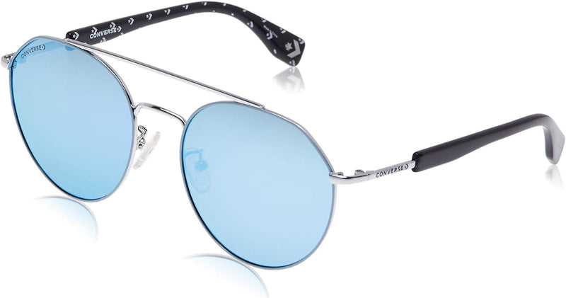 Converse Unisex SCO053Q568L5B Sonnenbrille, Shiny Palladium with Azure Part, 56/19/140