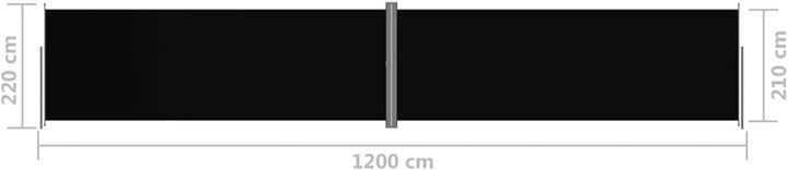 Tidyard Ausziehbare Seitenmarkise, Sichtschutz, Windschutz, Wasserdicht, Sonnenschutz, Markise für B