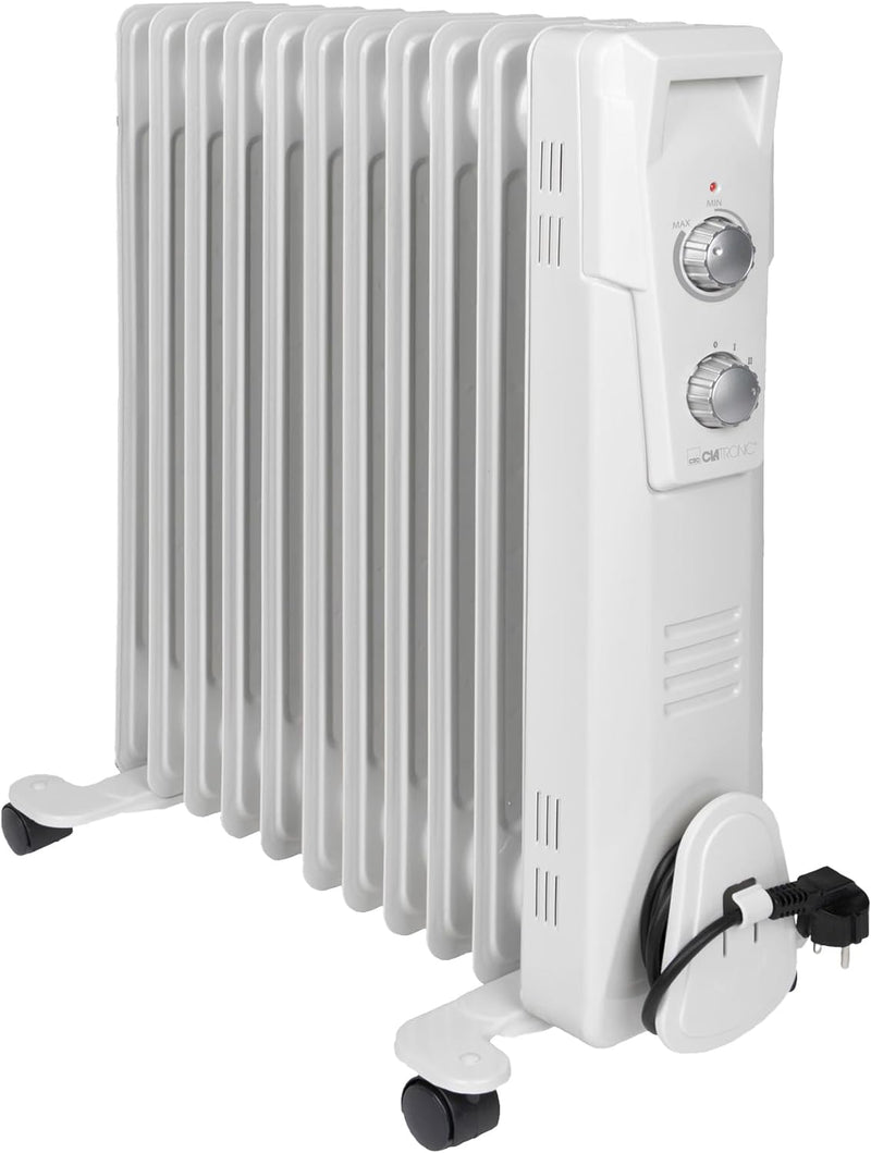 Clatronic® Ölradiator | Effiziente mobile Heizung | elektrische Heizung mit 11 Rippen | Radiator mit