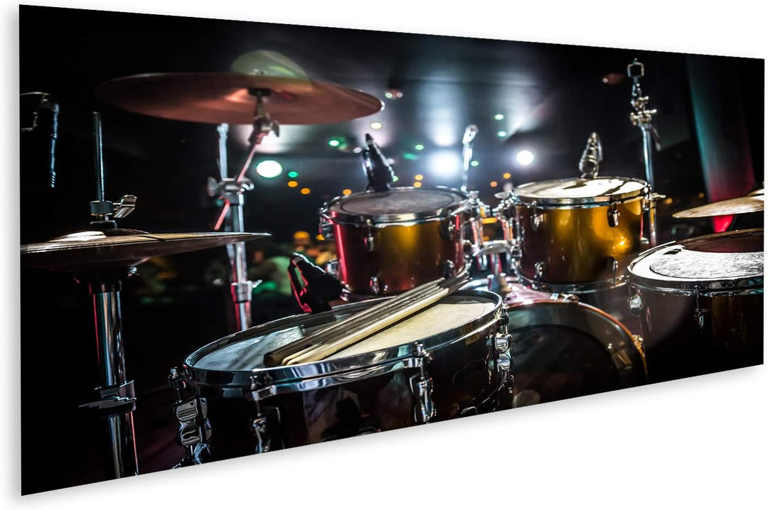 islandburner Bild auf Leinwand Schlagzeug Drums Set Bühne Wandbild Poster Kunstdruck Bilder Format: