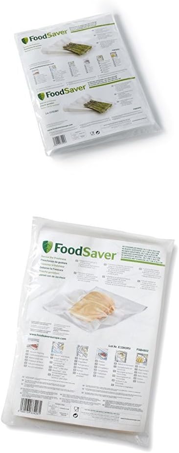 Foodsaver FSB3202-I Folienbeutel 32 Stück 28x36 cm/Vakuumrollen für lebensmittel/Vakuumierer/Sous-Vi