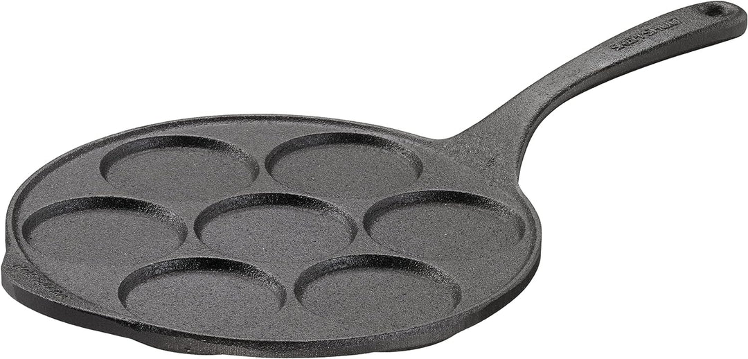 SKEPPSHULT Pfannkuchen Pfanne für 7 kleine Pfannkuchen 23 cm. Gusseisengriff. Auf Allen Herdarten, O