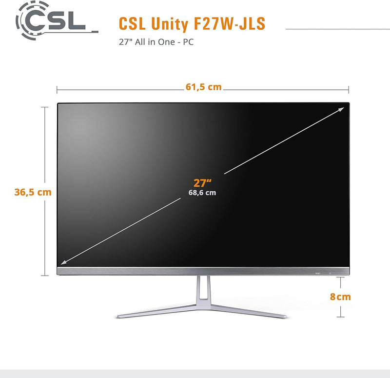 All-in-One-PC CSL Unity F27W-JLS, 68,58 cm (27 Zoll, 1920x1080 Full HD) - Leistungsstarker AIO (Inte